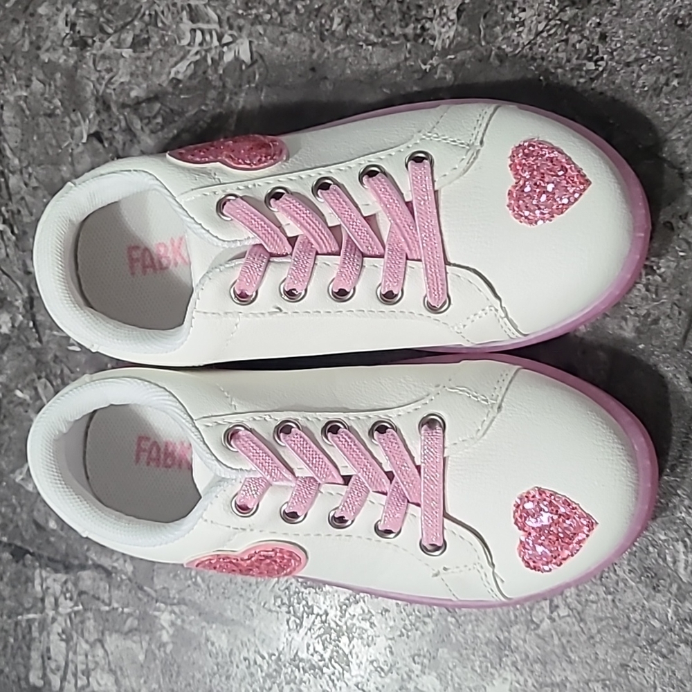 Glitter Heart Light Up Sneakers